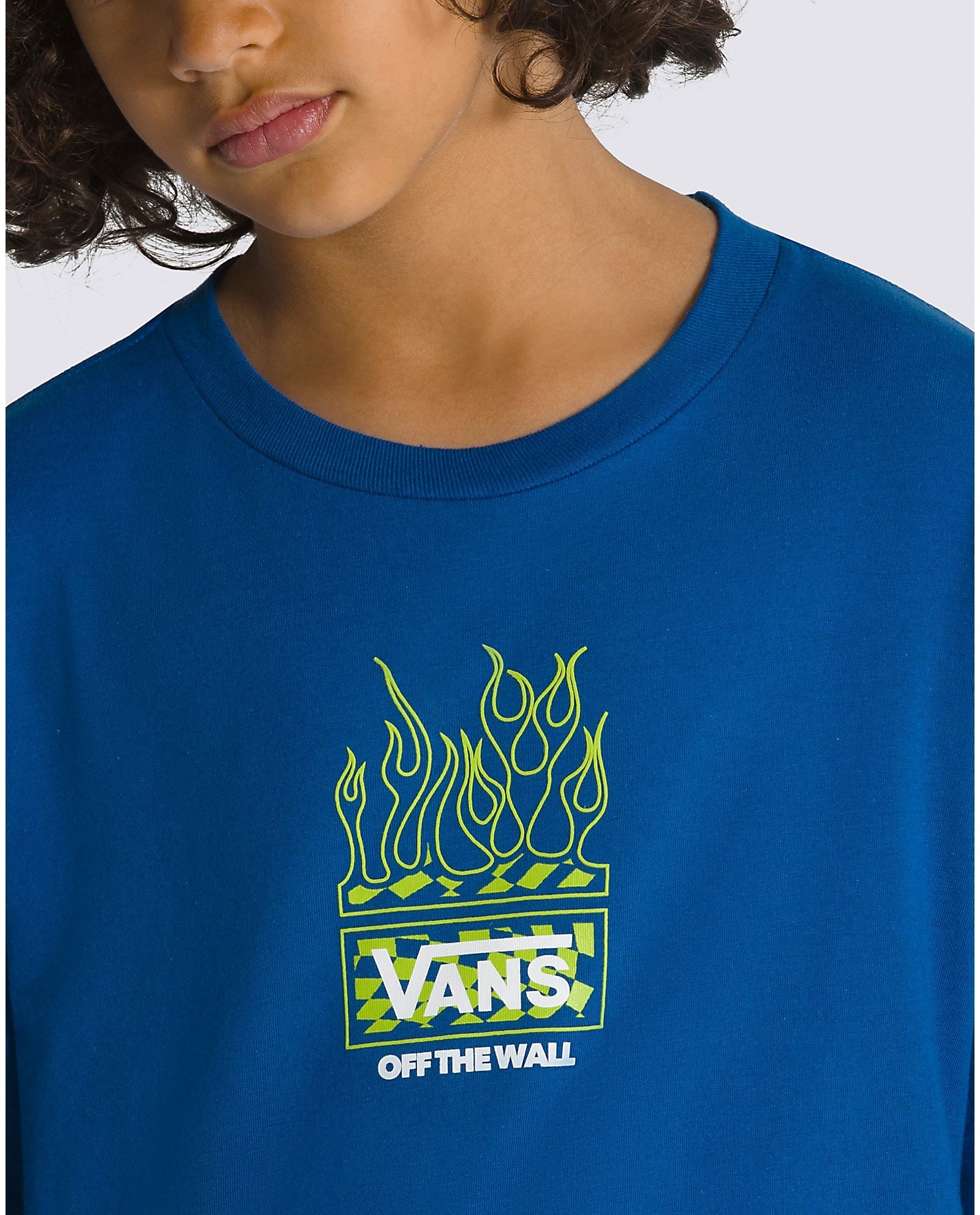 Kids Neon Flames Long Sleeve T-Shirt - True Blue