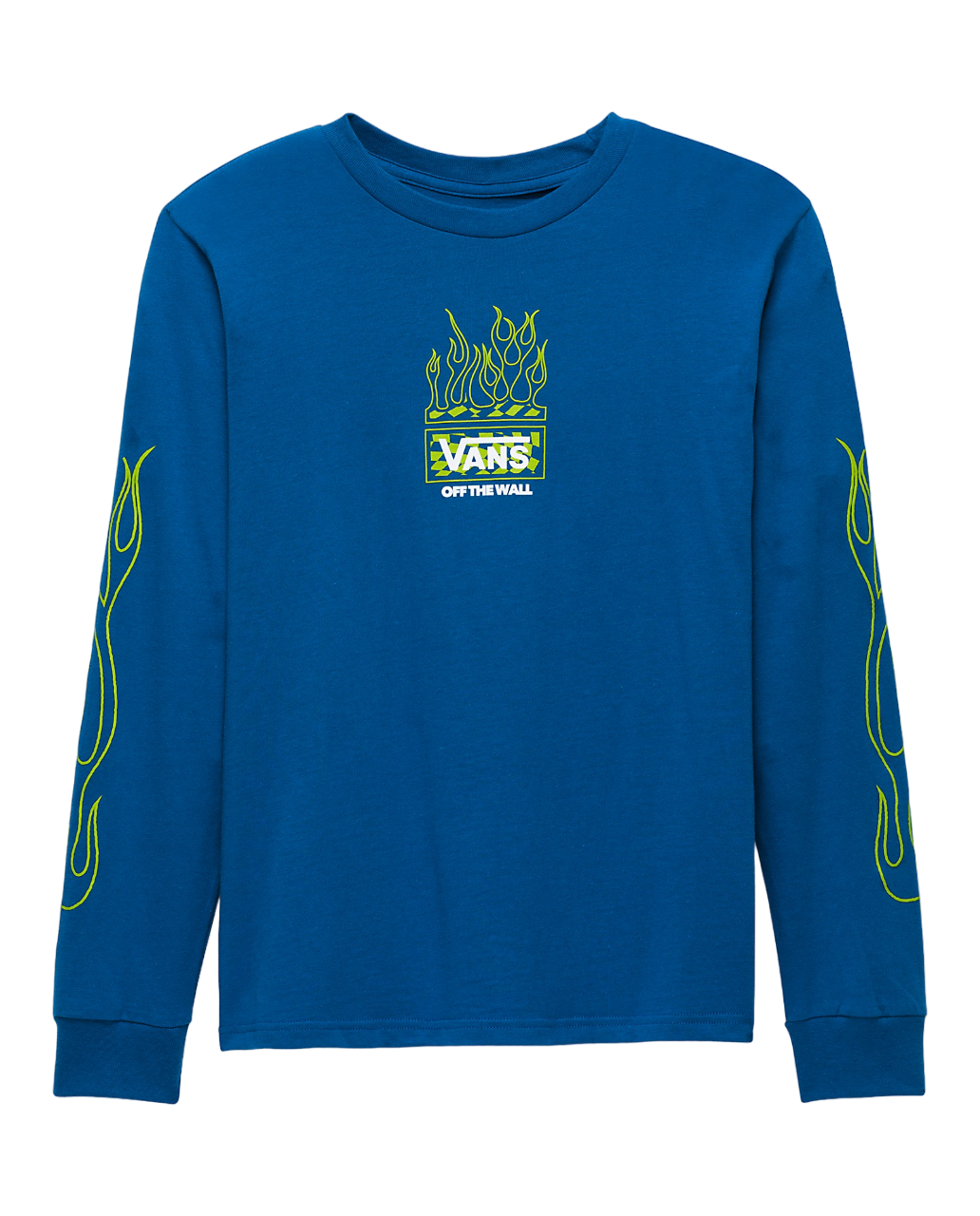 Kids Neon Flames Long Sleeve T-Shirt - True Blue