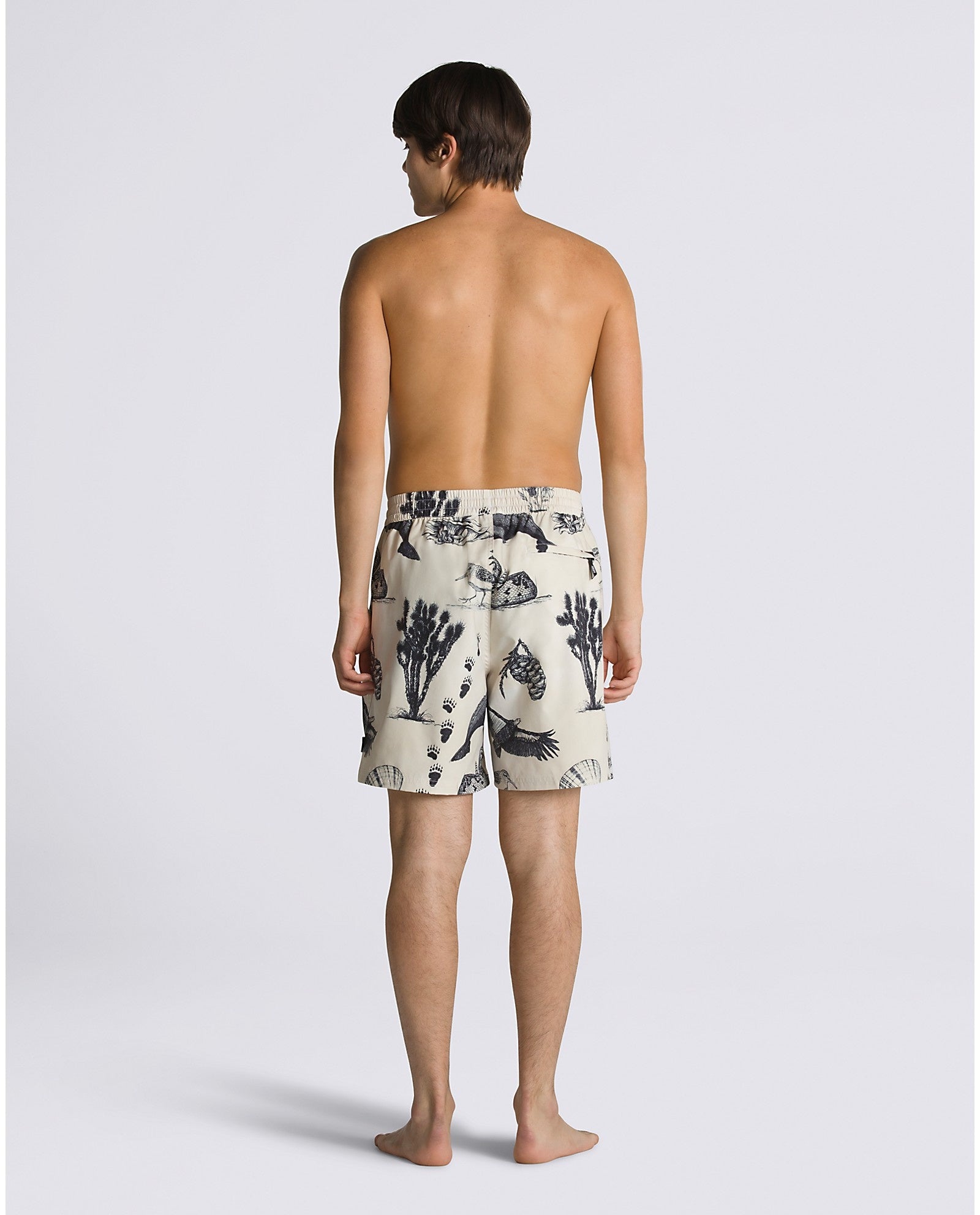 Primary Apple Elastic 18" Boardshort - Antique White/Black