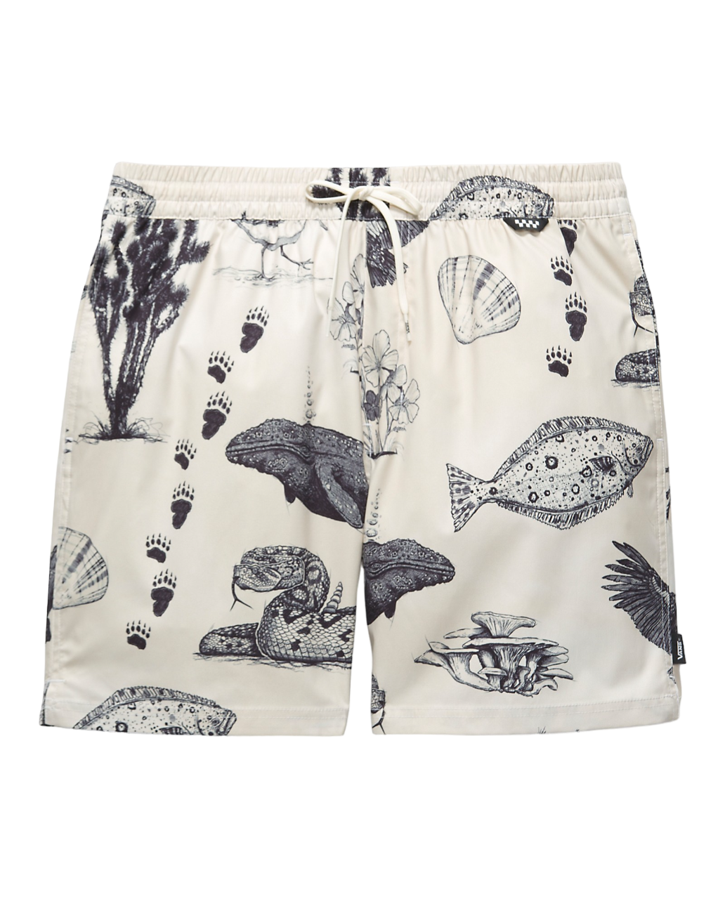 Primary Apple Elastic 18" Boardshort - Antique White/Black