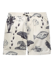 Primary Apple Elastic 18" Boardshort - Antique White/Black