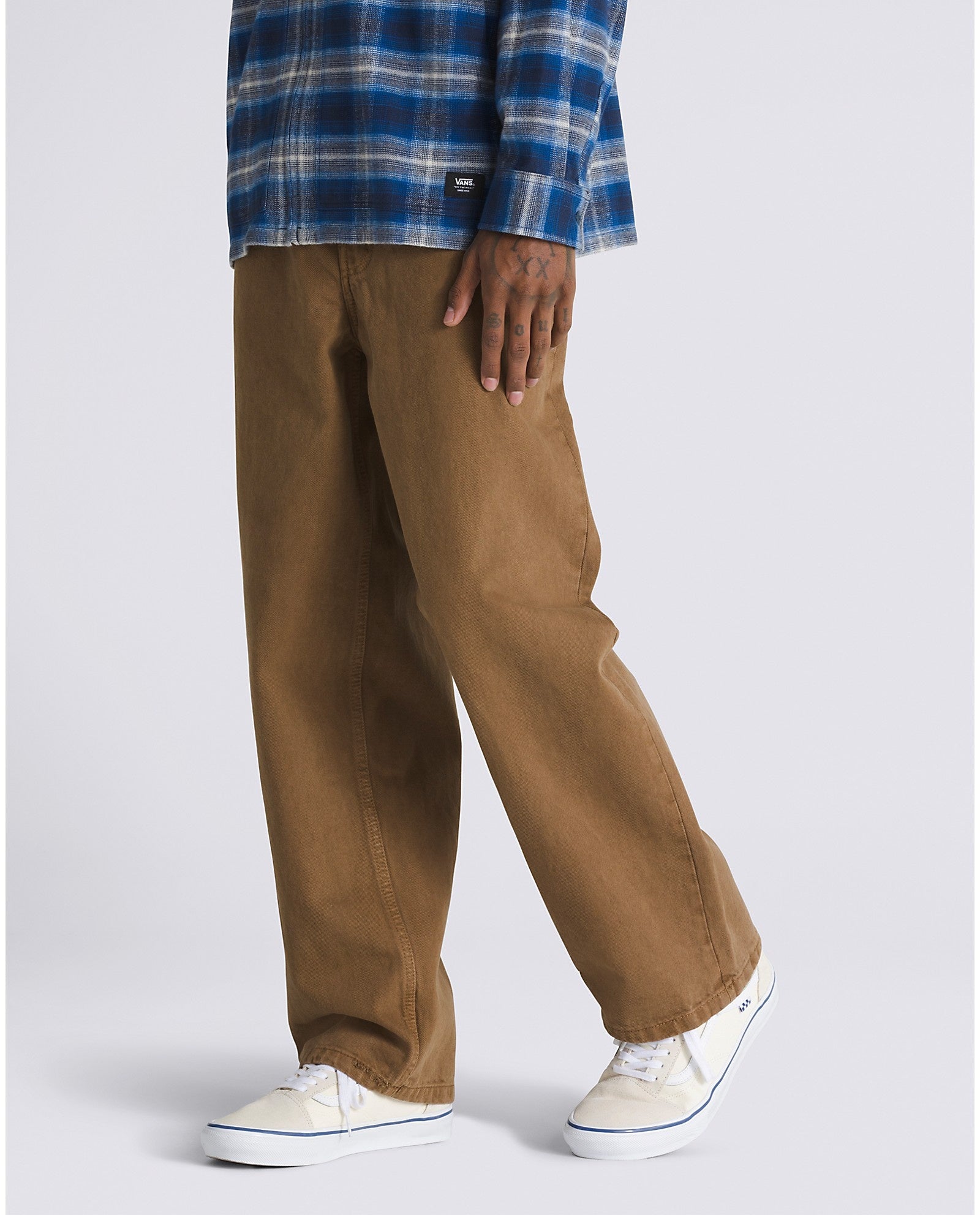 Check-5 Baggy Denim Pants - Sepia