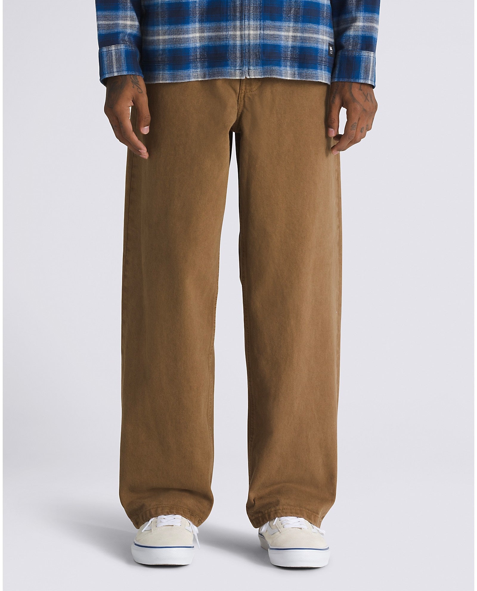 Check-5 Baggy Denim Pants - Sepia