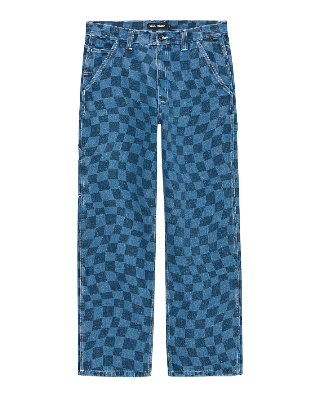 Drill Chore Carpenter Checkboard Denim Pants - Indigo