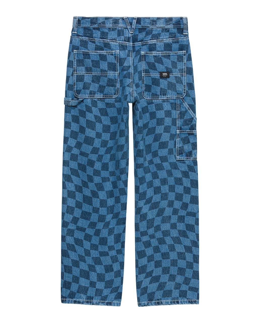 Drill Chore Carpenter Checkboard Denim Pants - Indigo