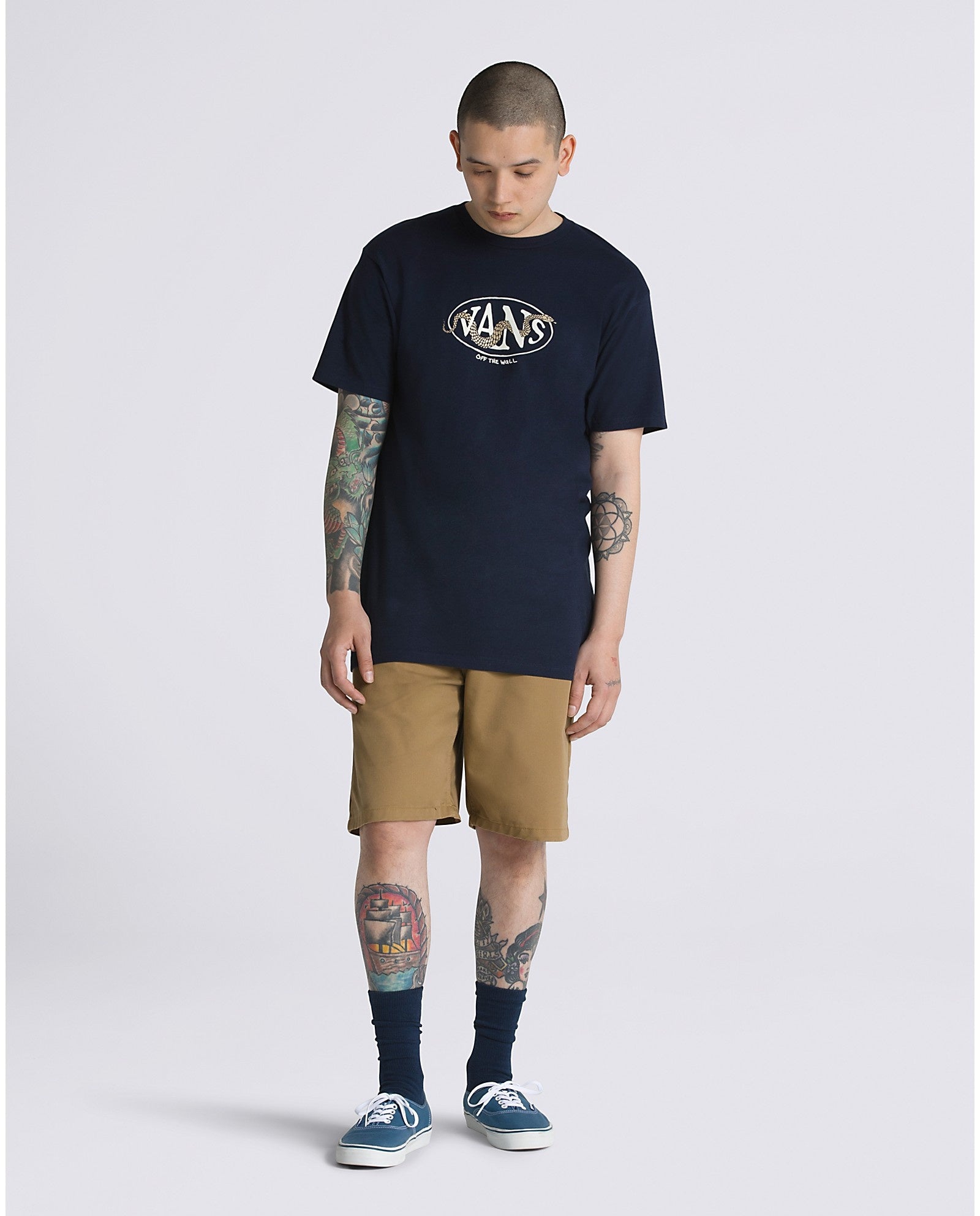 Snaked Center Logo T-Shirt - Navy