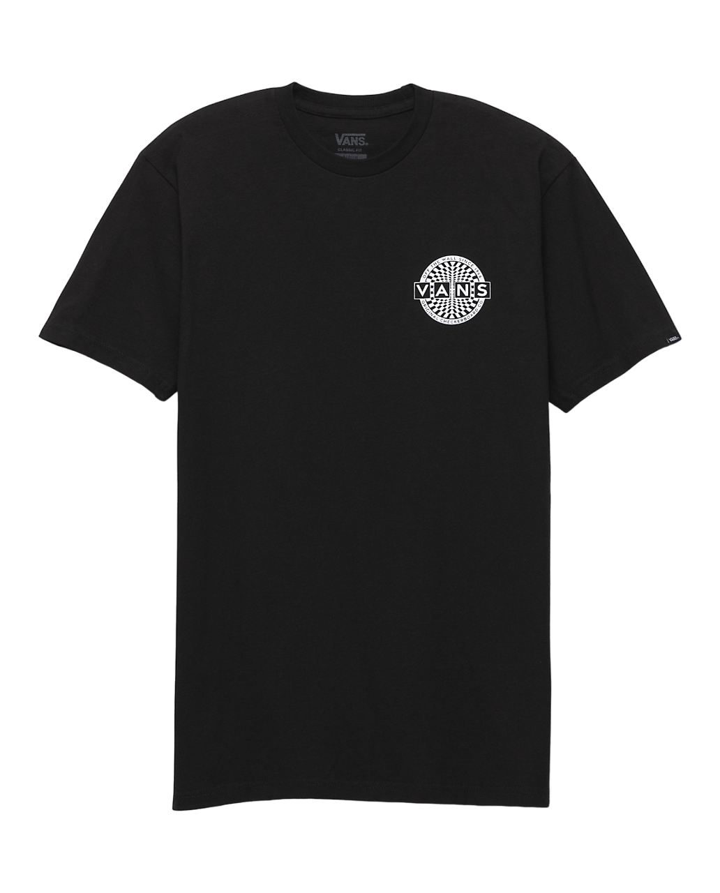 Warped Checkerboard Logo T-Shirt - Black