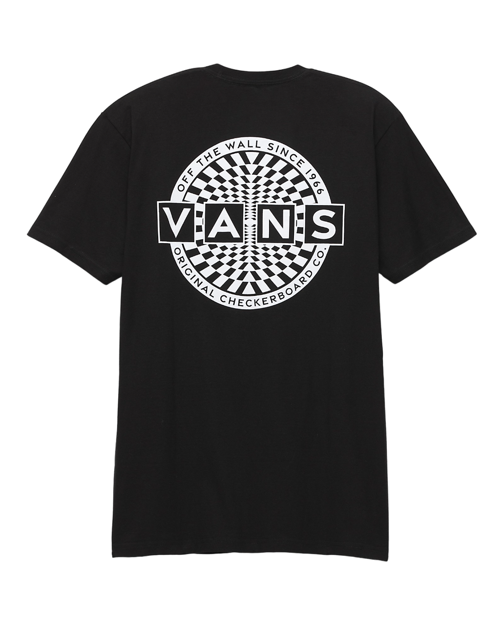 Warped Checkerboard Logo T-Shirt - Black