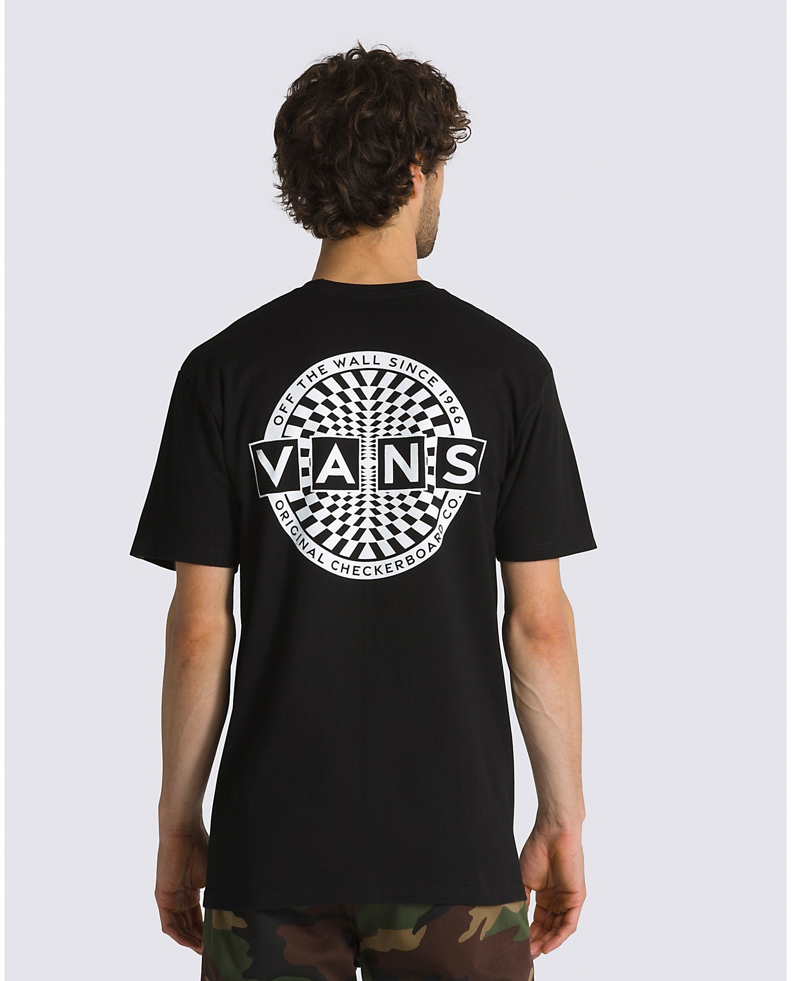 Warped Checkerboard Logo T-Shirt - Black