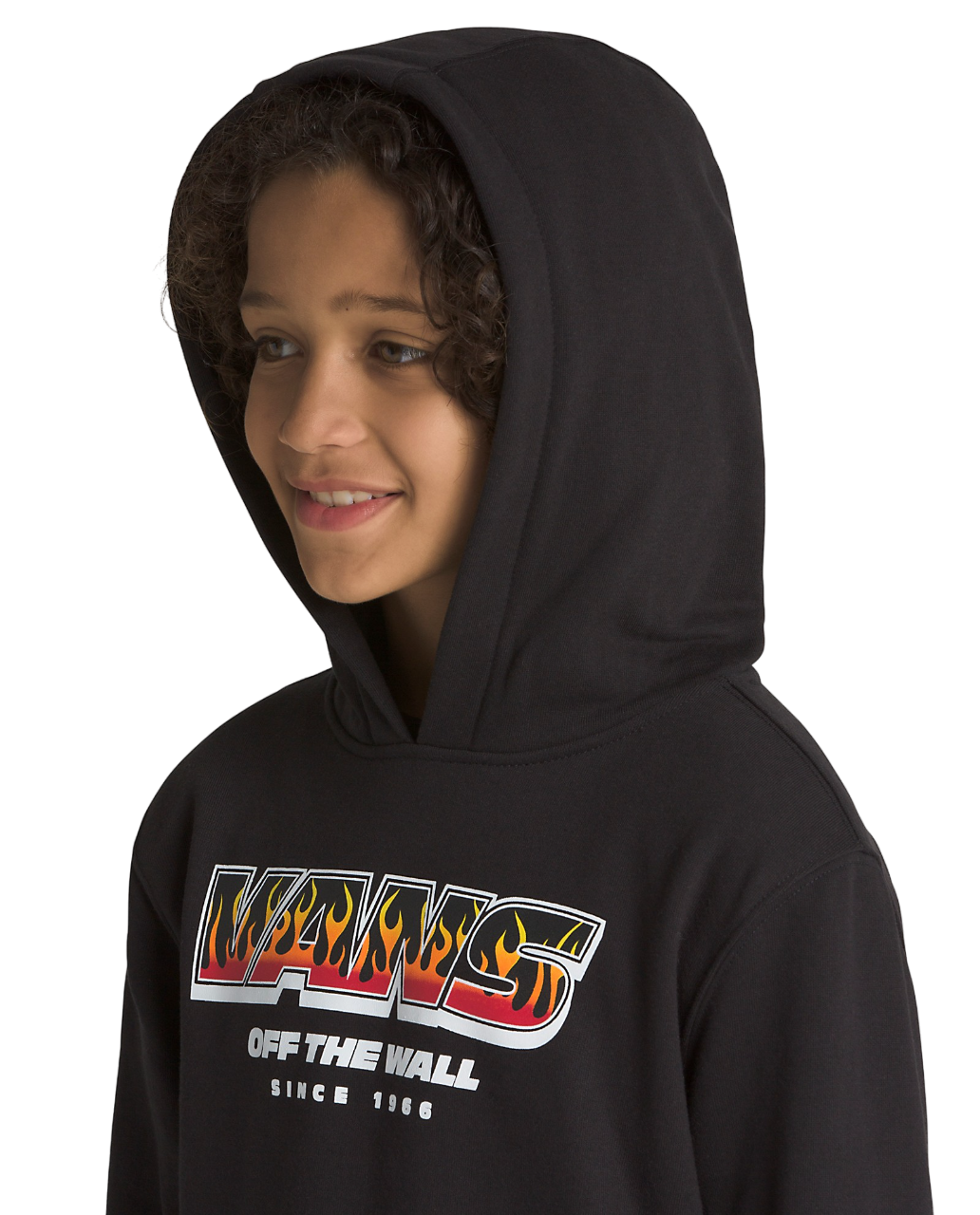 Kids Up In Flames Pullover Hoodie - Black