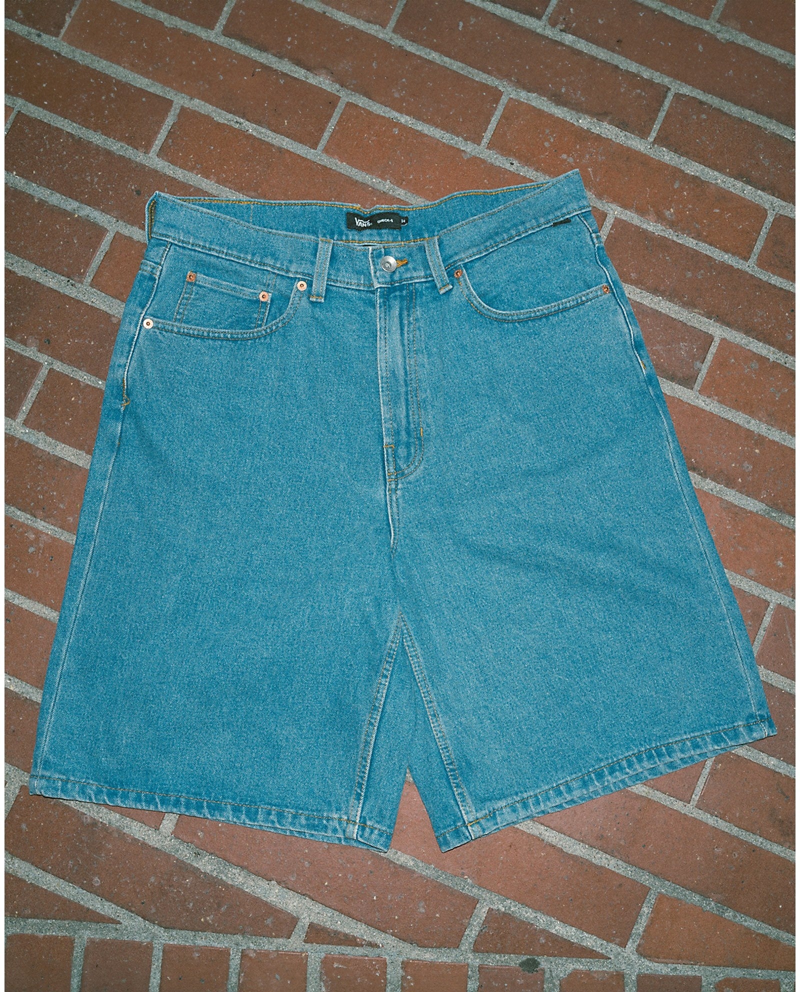 Check-5 Baggy Denim 23'' Shorts - Stonewash Blue