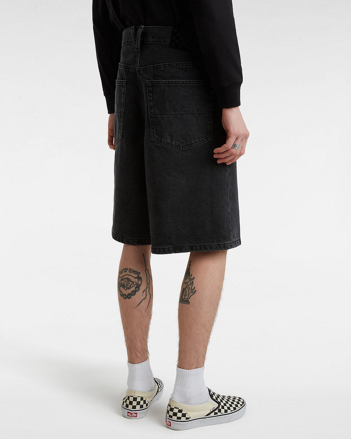 Check-5 Baggy Denim 23'' Shorts - Washed Black