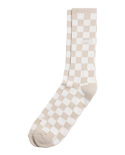 Checkerboard Crew Sock - Oatmeal