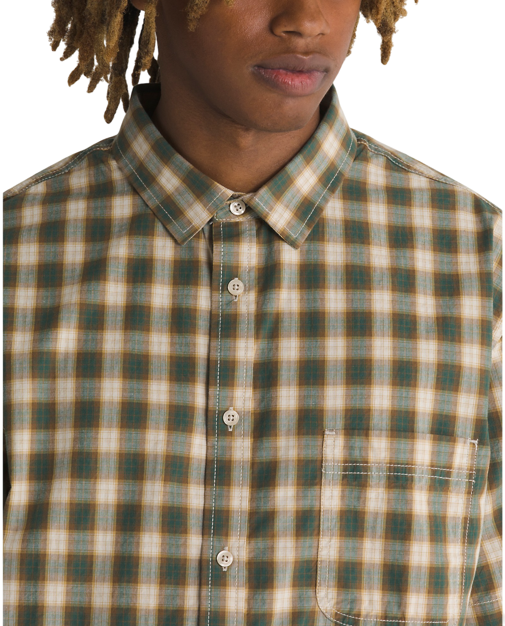 Hadley Buttondown Shirt - Oatmeal/Bistro Green