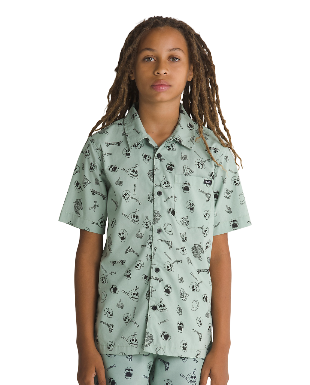 Kids Skeleton S/S Shirt - Iceberg Green