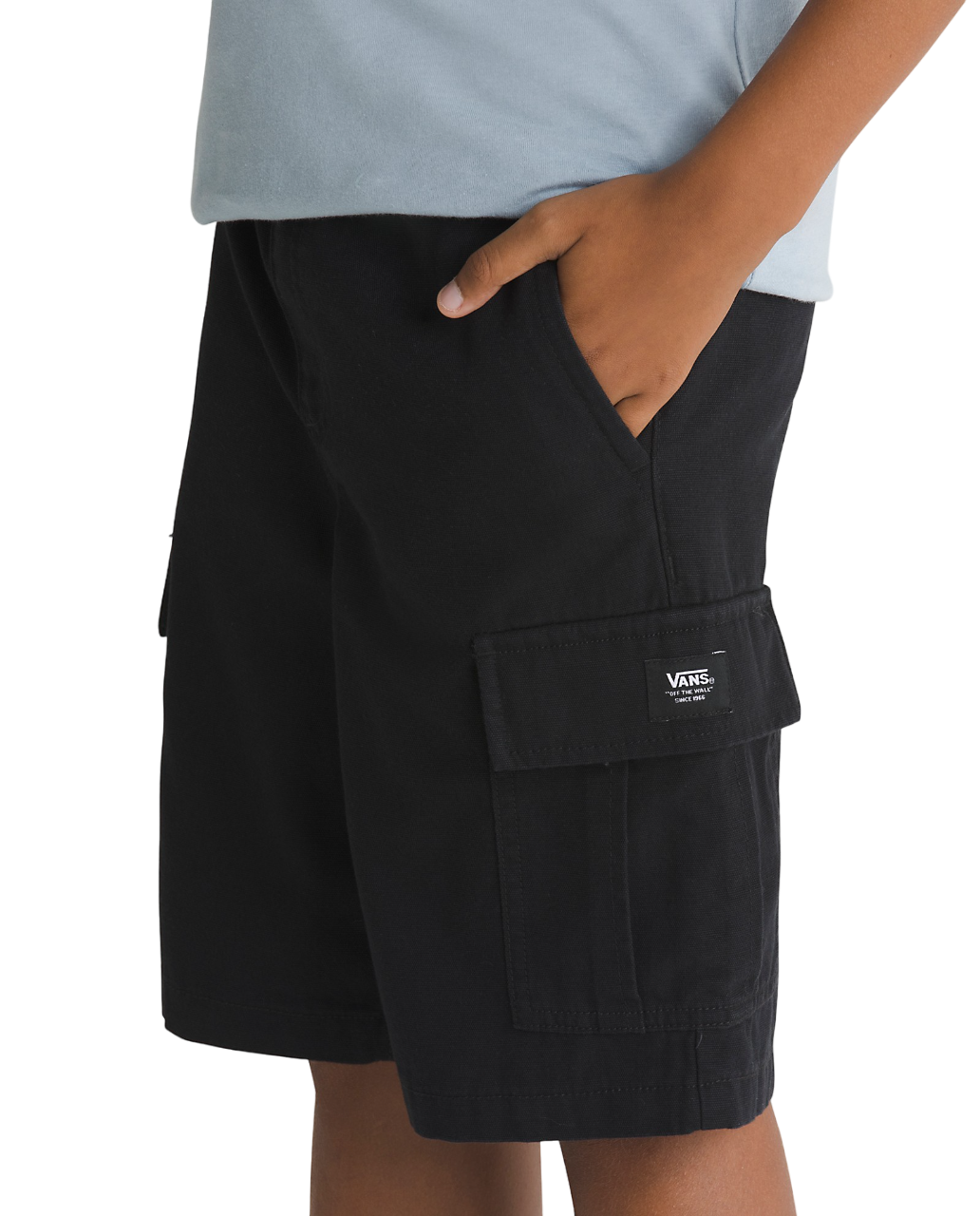 Kids Range Elastic Waist 18'' Cargo Shorts - Black