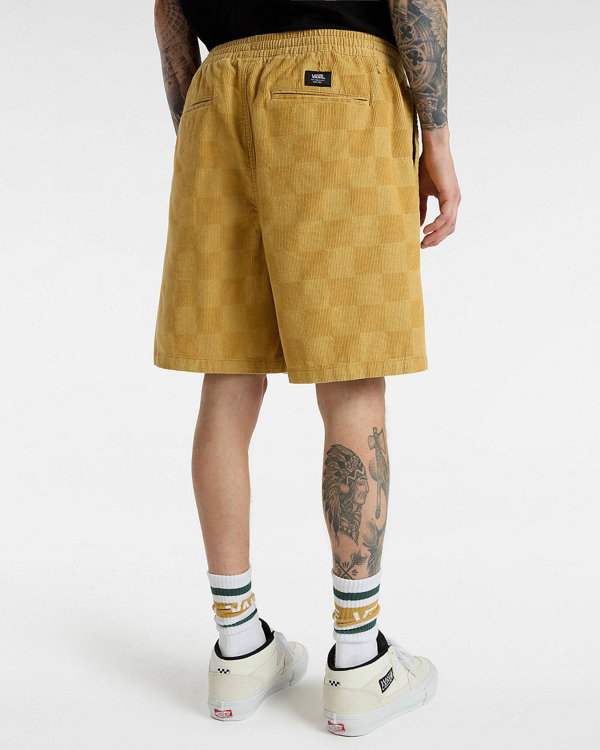 Range Checkerboard Cord Loose Shorts - Antelope