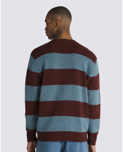 Darby Stripe Crew Sweater - Bitter Chocolate/Bluestone