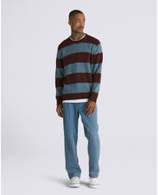 Darby Stripe Crew Sweater - Bitter Chocolate/Bluestone