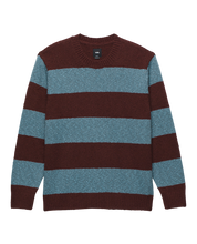 Darby Stripe Crew Sweater - Bitter Chocolate/Bluestone