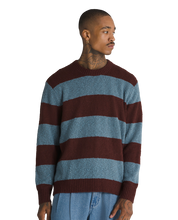 Darby Stripe Crew Sweater - Bitter Chocolate/Bluestone