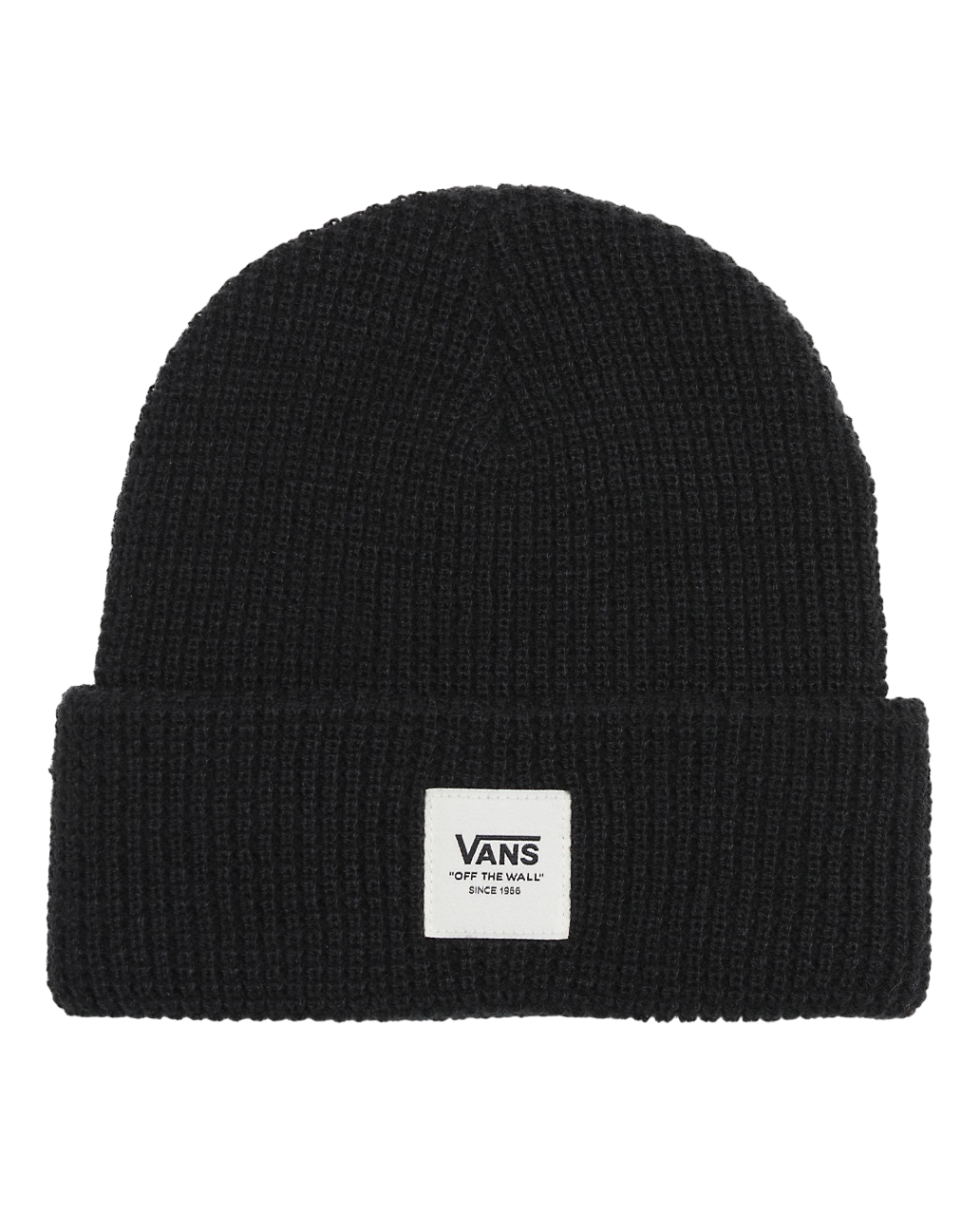 Waffle Cuff Beanie - Black