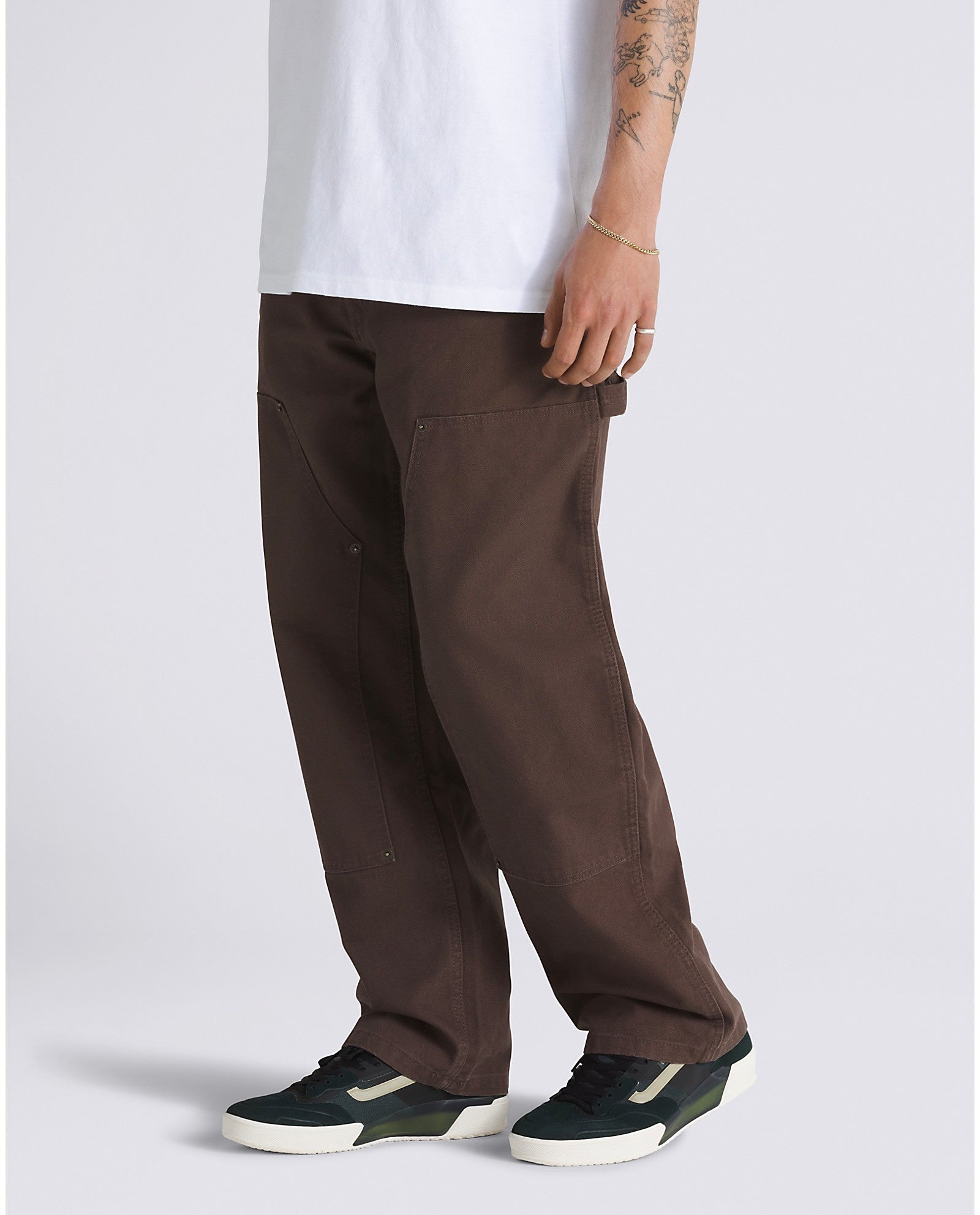 AVE Skate Drill Chore Loose Carpenter Pants - Chocolate Brown