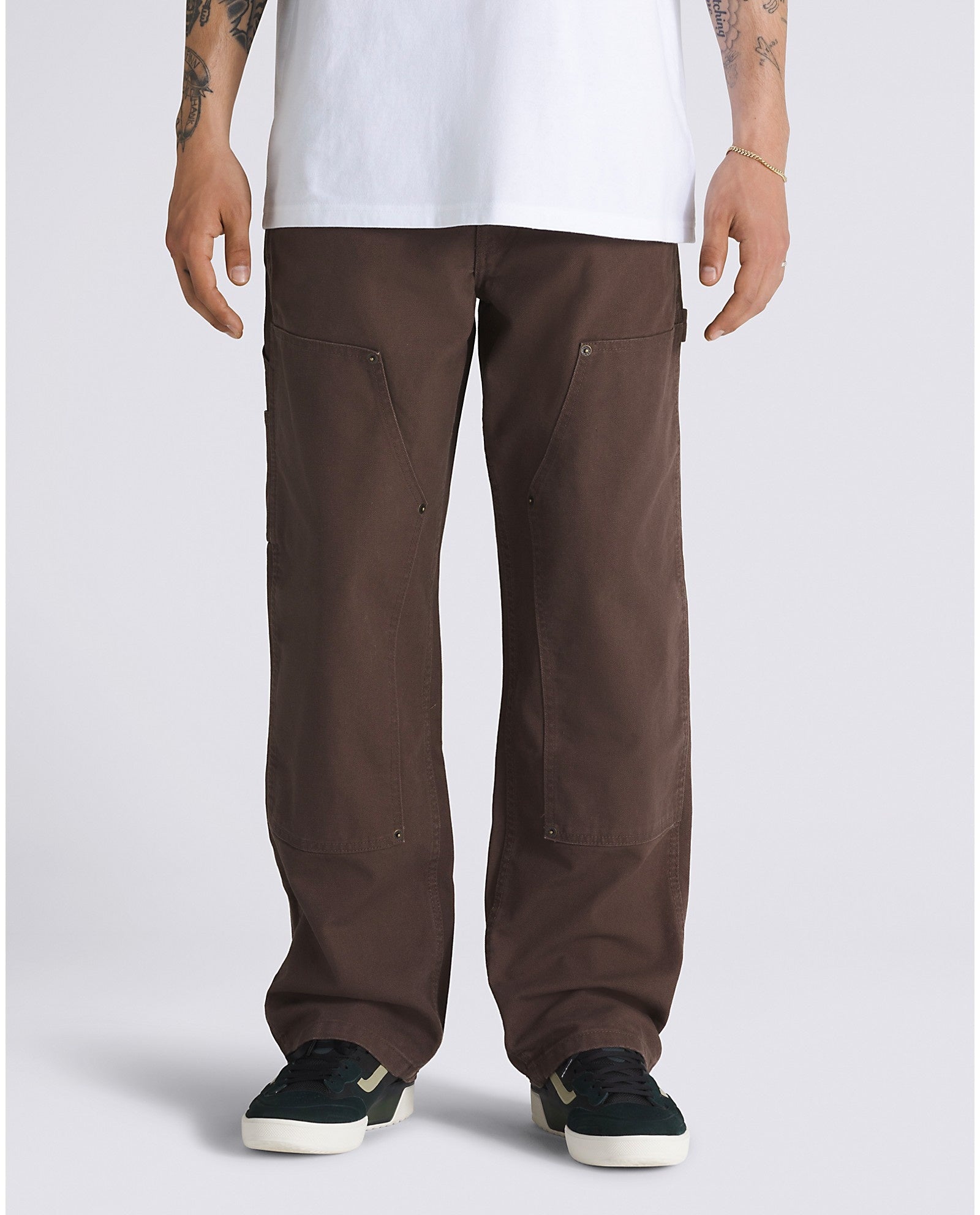 AVE Skate Drill Chore Loose Carpenter Pants - Chocolate Brown