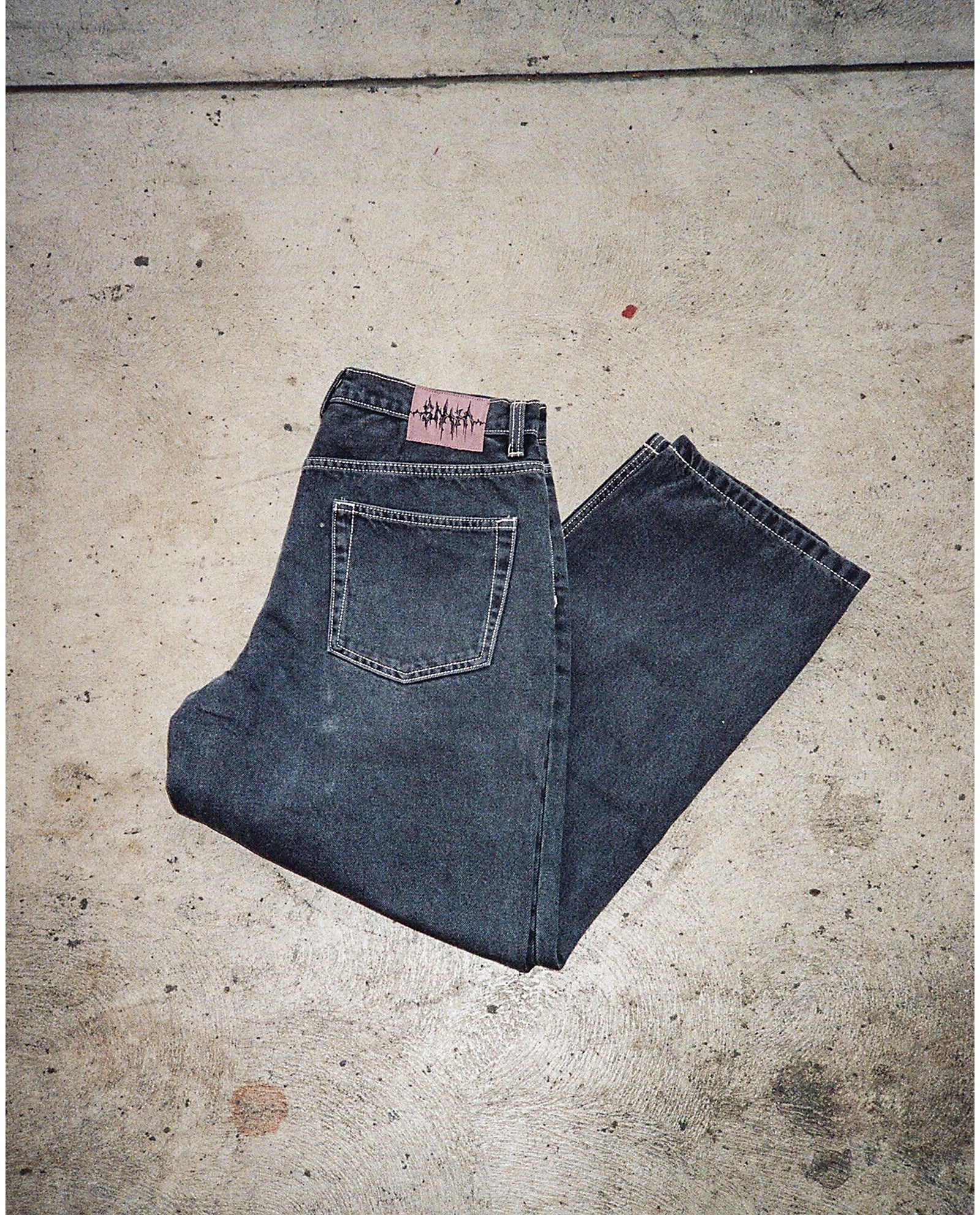 Pantalon en denim ample Skate Check-5 - Gris pavé