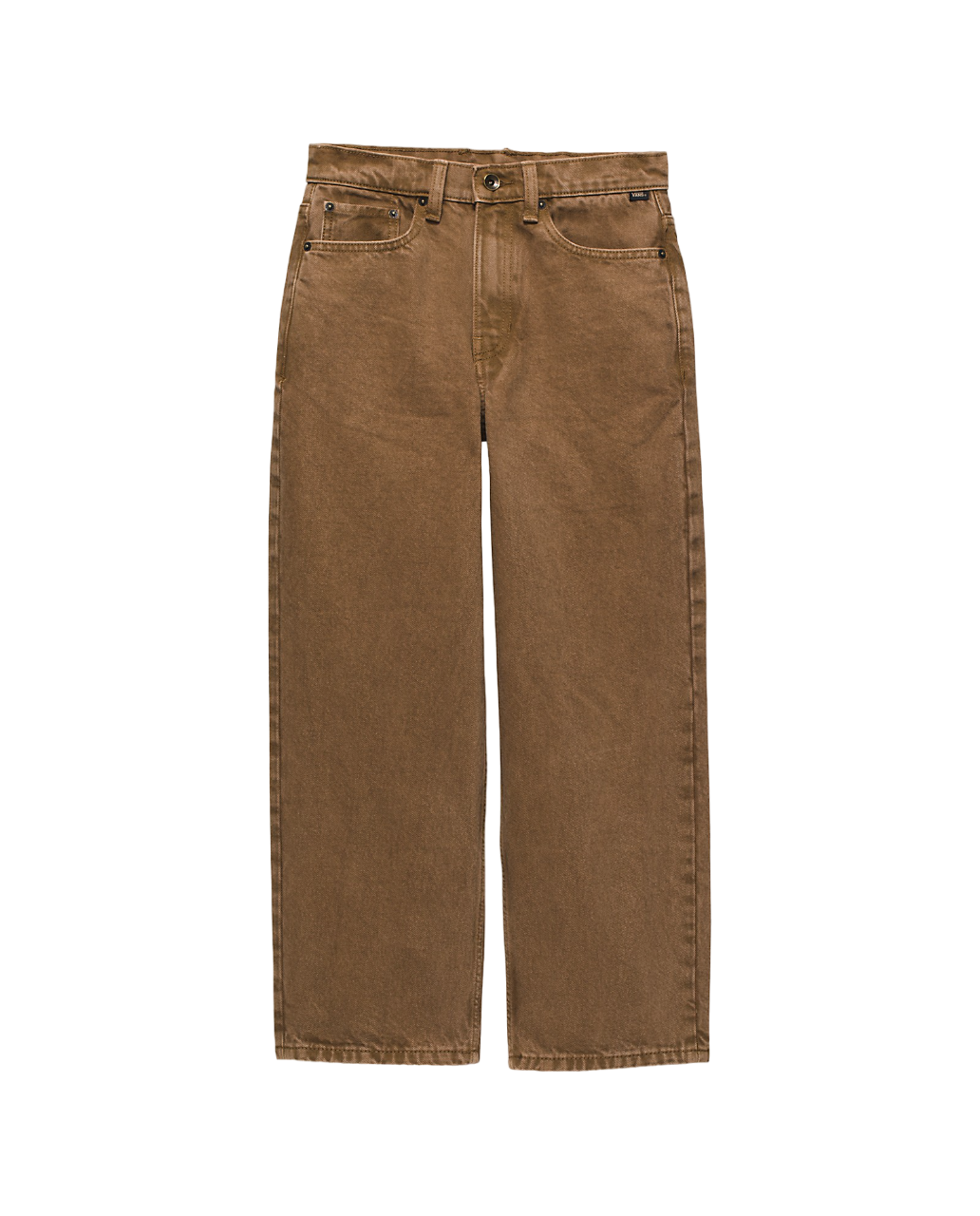 Kids Check-5 Baggy Denim Pants - Sepia