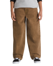 Kids Check-5 Baggy Denim Pants - Sepia