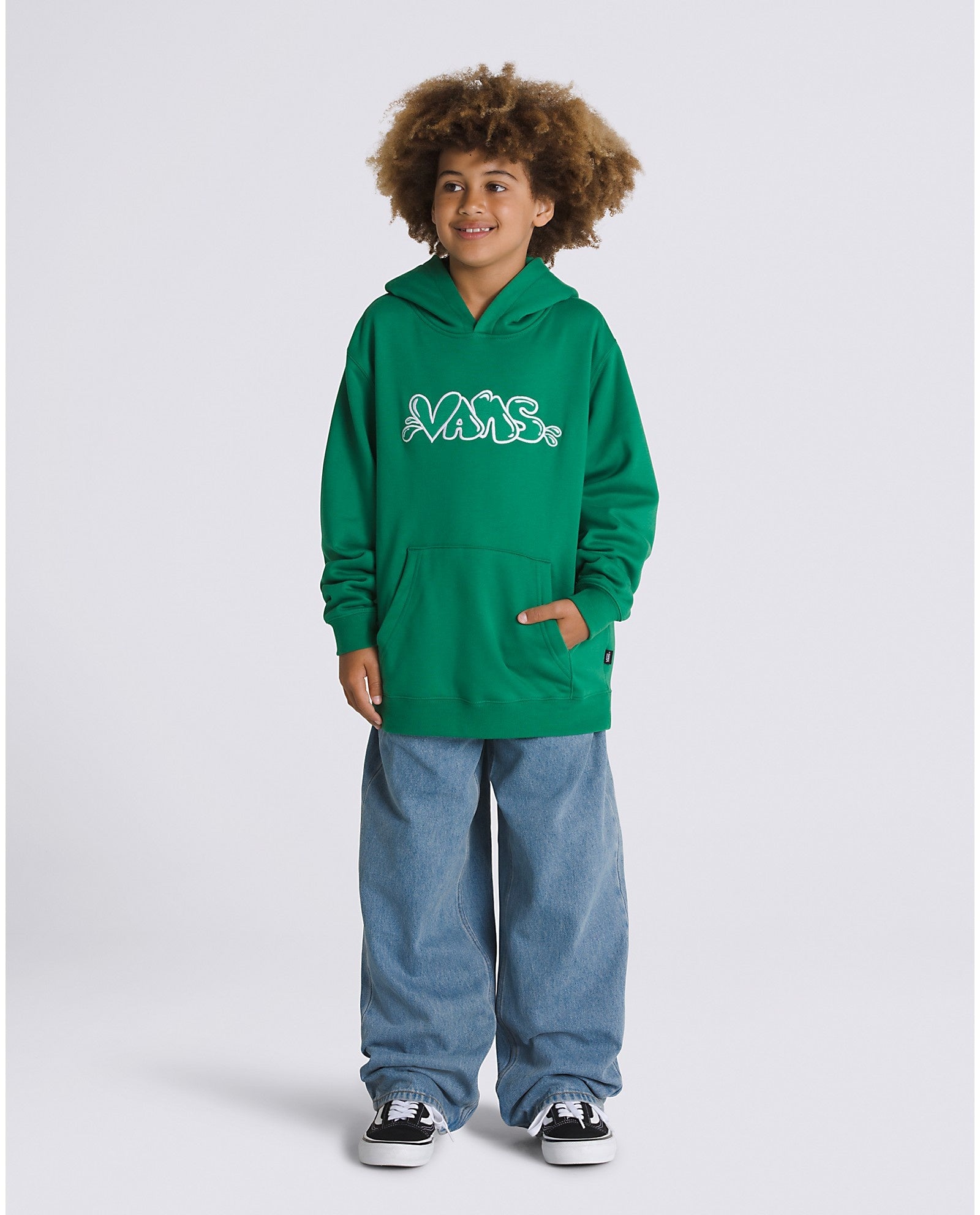 Kids Caps Pullover Hoodie - Verdant Green