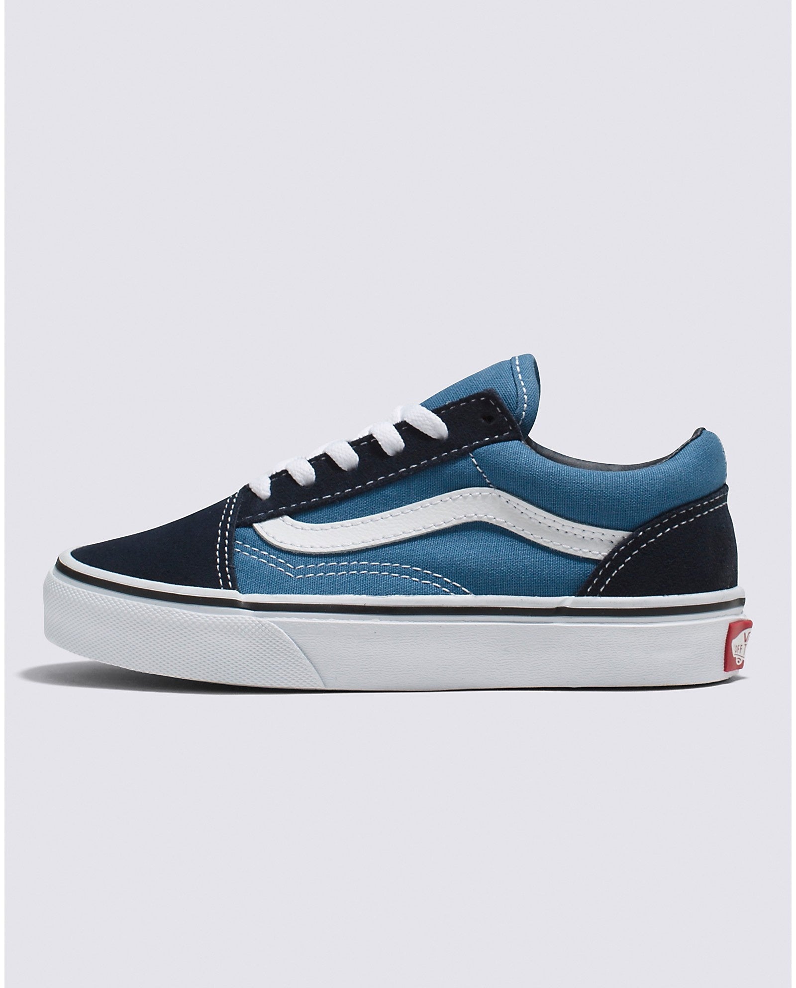 Old Skool pour enfants - Bleu marine/blanc véritable 