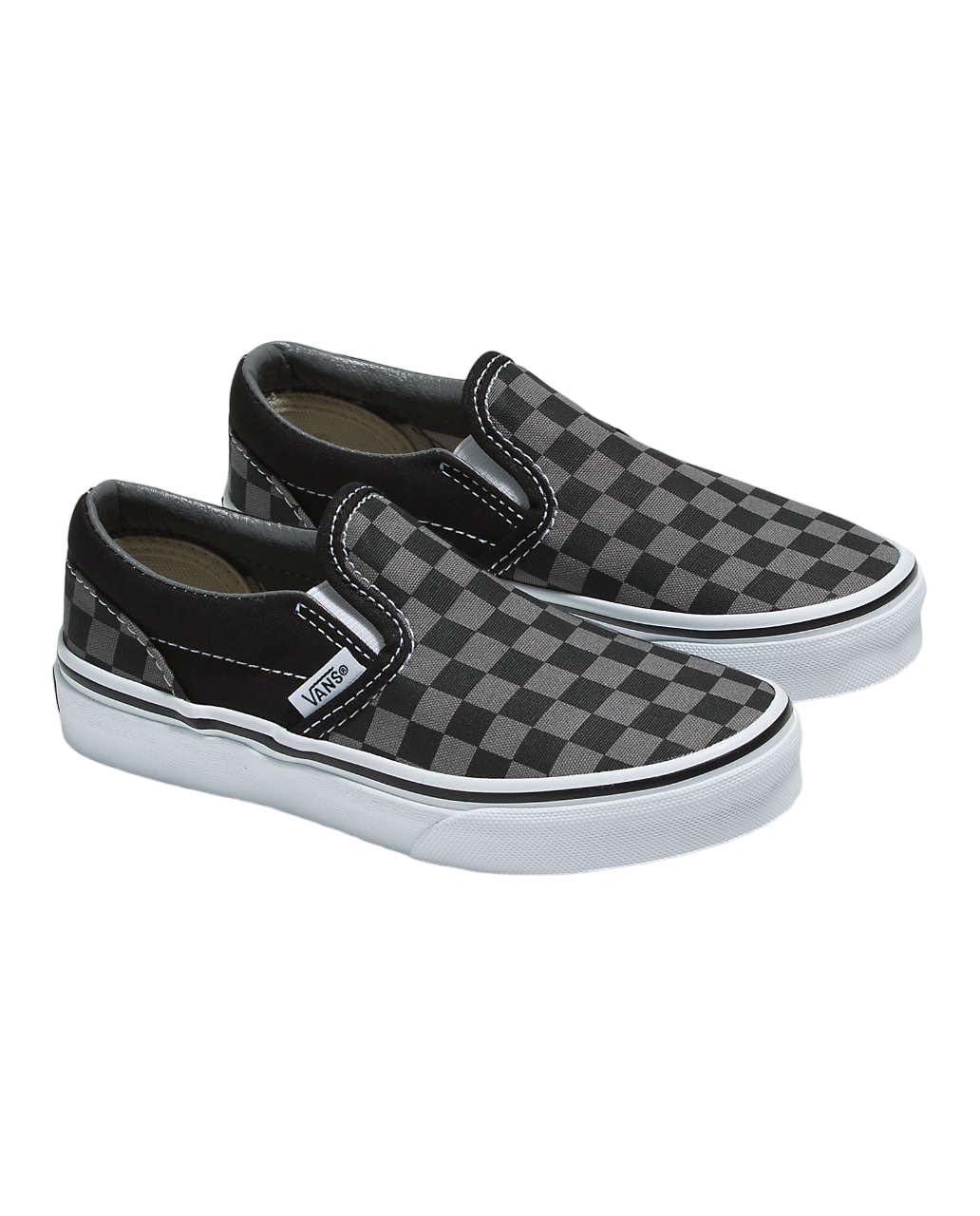 Kids Slip-On Checkerboard - Black/Pewter