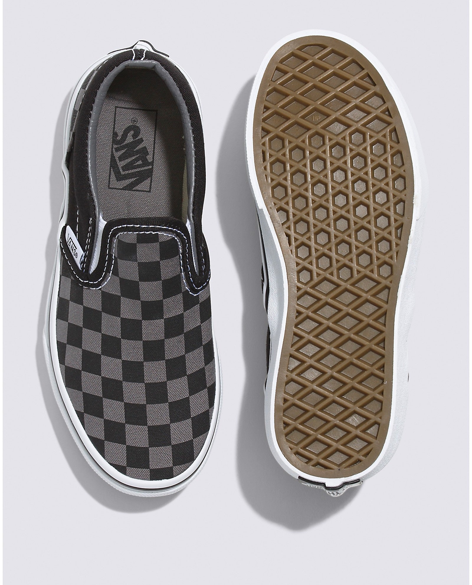 Kids Slip-On Checkerboard - Black/Pewter