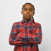 Kids Sycamore Flannel Buttondown Shirt - Molten Lava