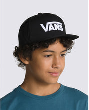 Kids Drop V Snapback Hat - Black/White