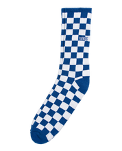 Checkerboard Crew Socks - True Blue