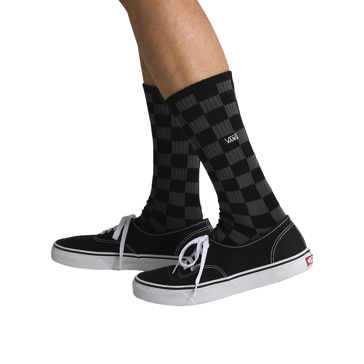 Checkerboard Crew Socks II - Black/Charcoal