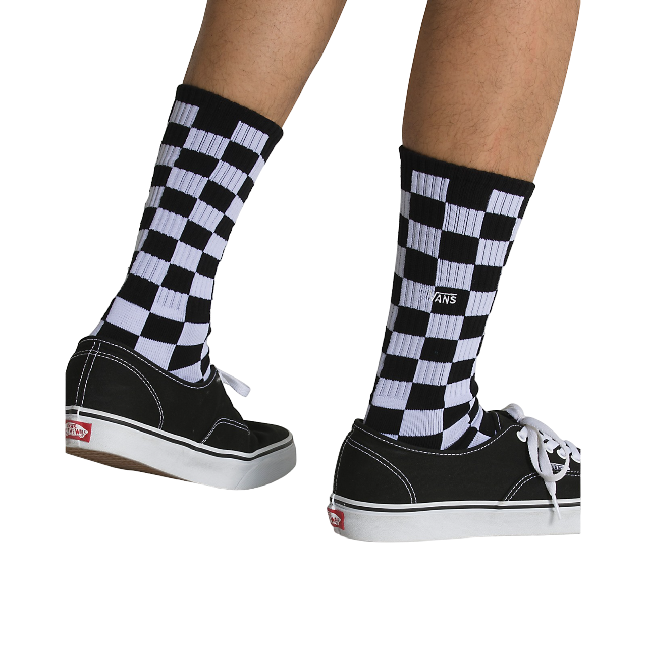 Checkerboard Crew Socks II - Black/White