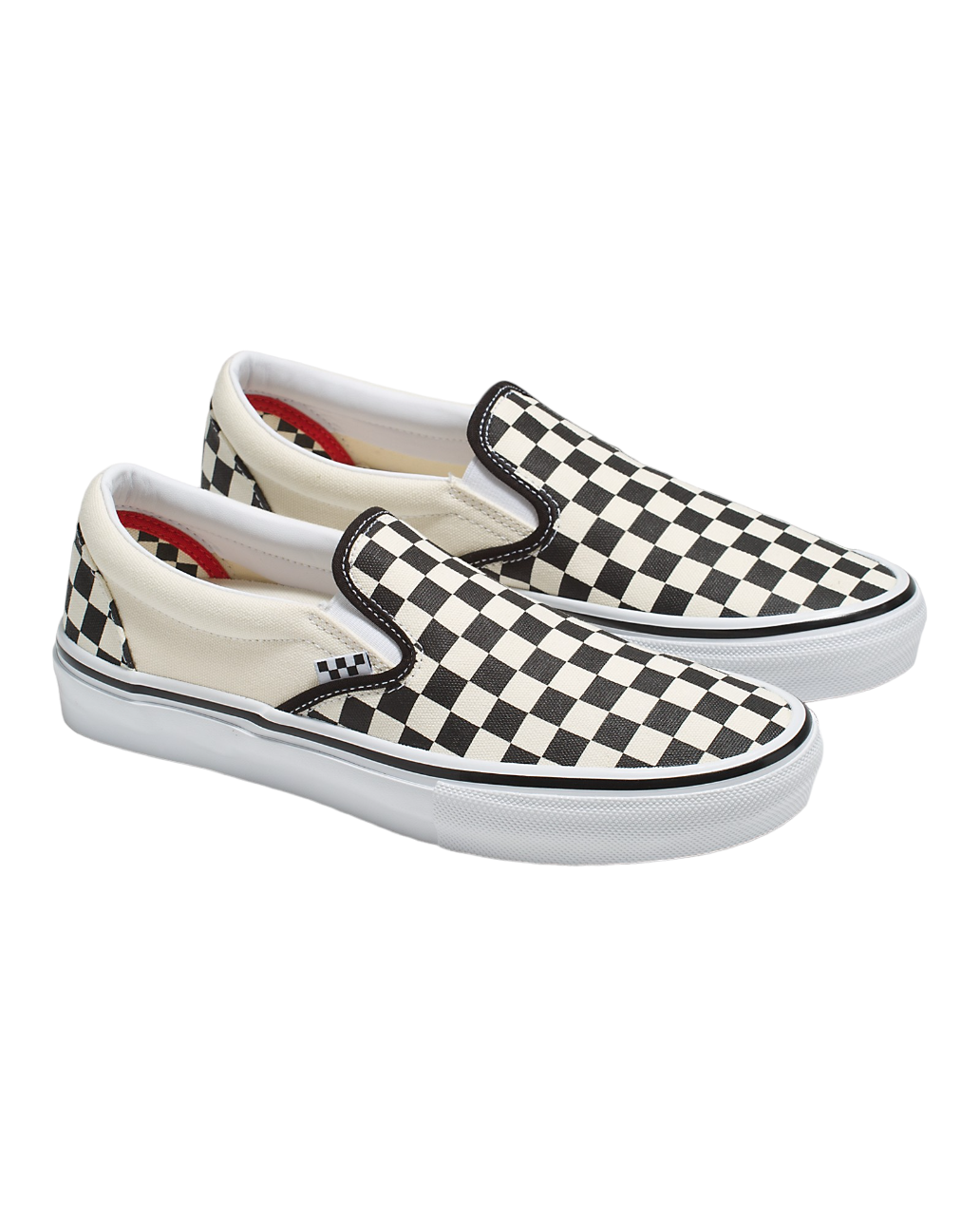 Skate Slip-On Checkerboard - Noir/Blanc cassé 