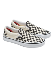 Skate Slip-On Checkerboard - Noir/Blanc cassé 