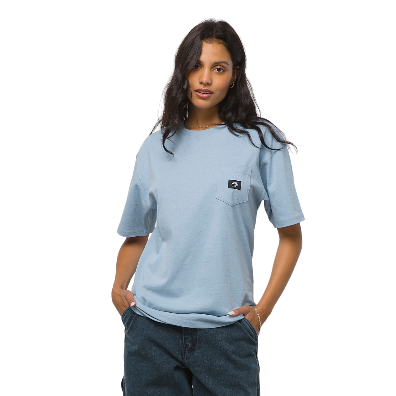 Woven Patch Pocket T-Shirt - Ashley Blue