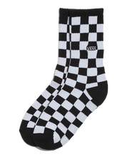 Chaussettes mi-mollet classiques à damier pour enfants - Noir/blanc 1-6 