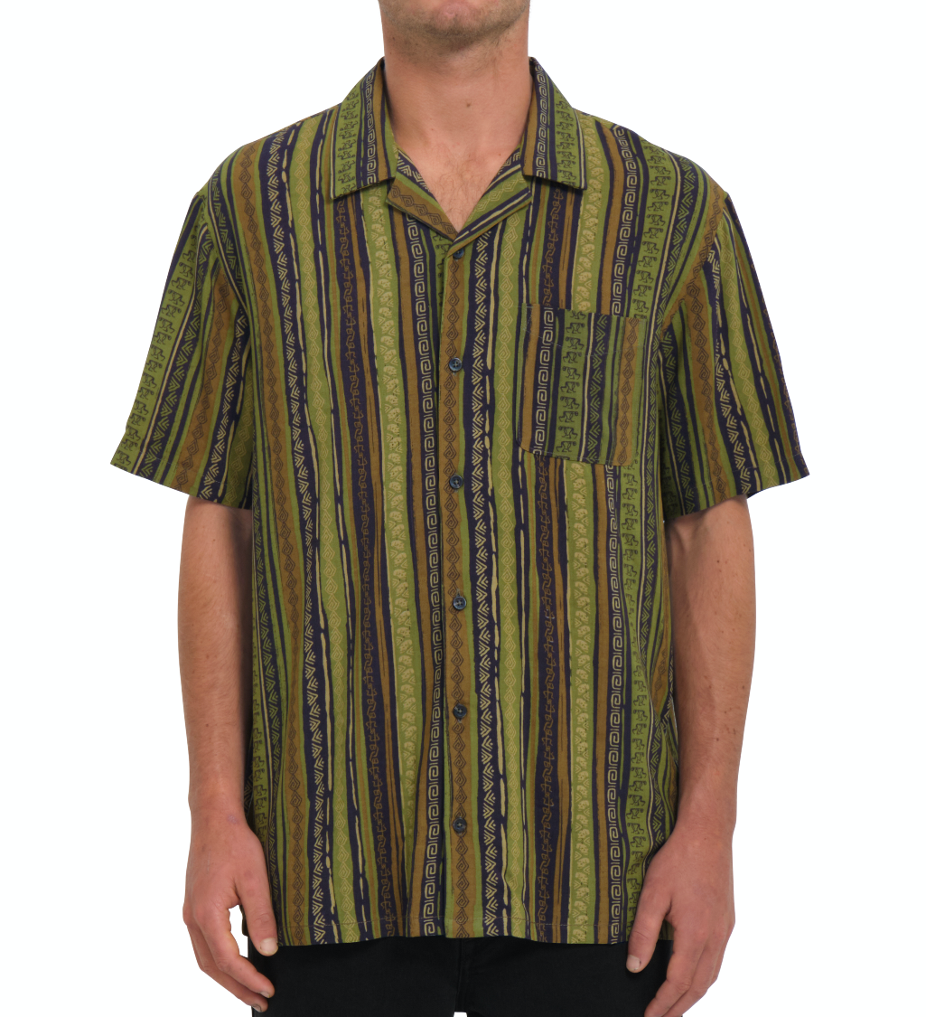 Skate Vitals Simon Bannerot Woven S/S Shirt - Dark Khaki