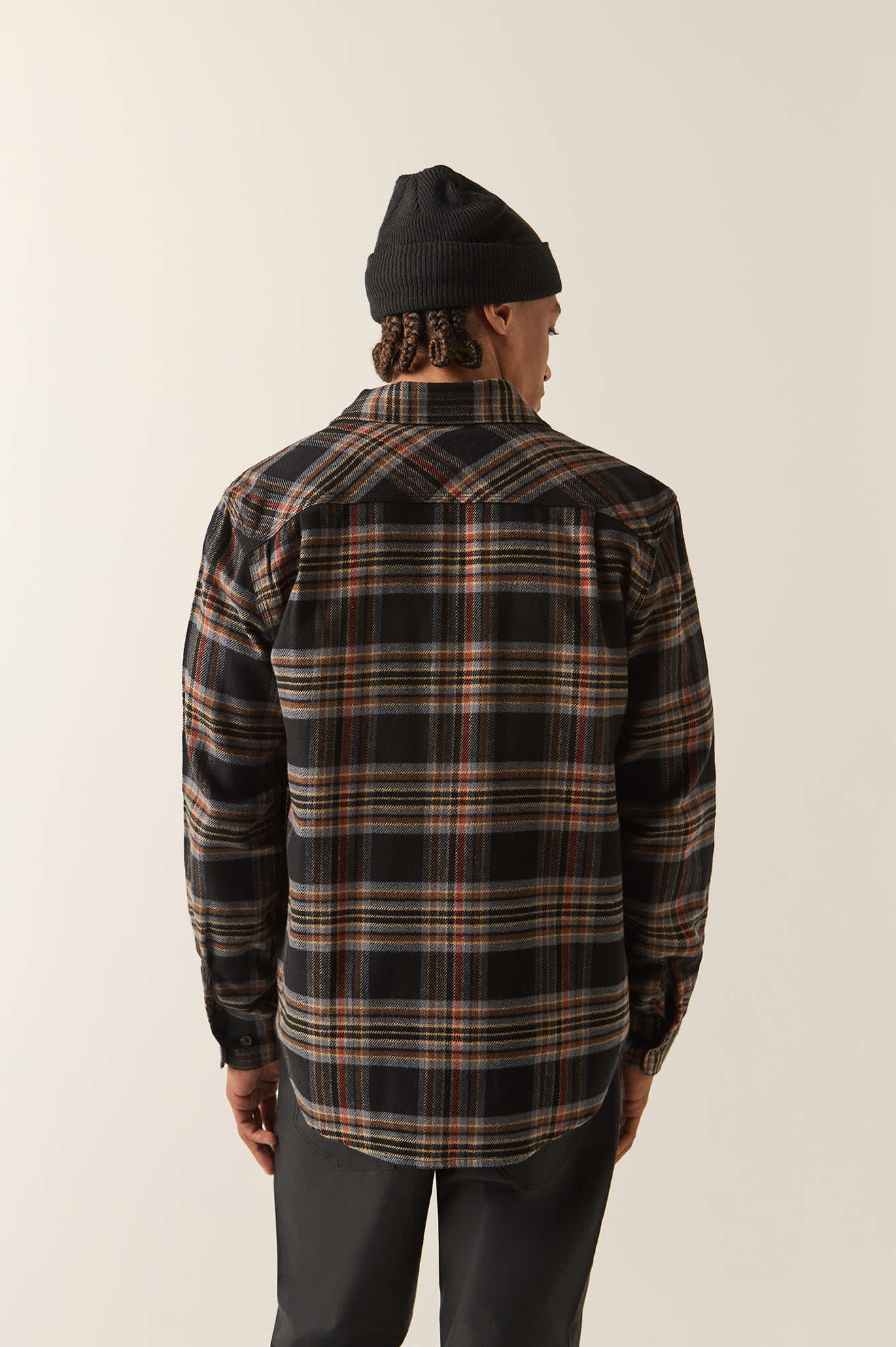 Bowery Flannel - Black/Red Earth