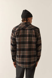 Bowery Flannel - Black/Red Earth