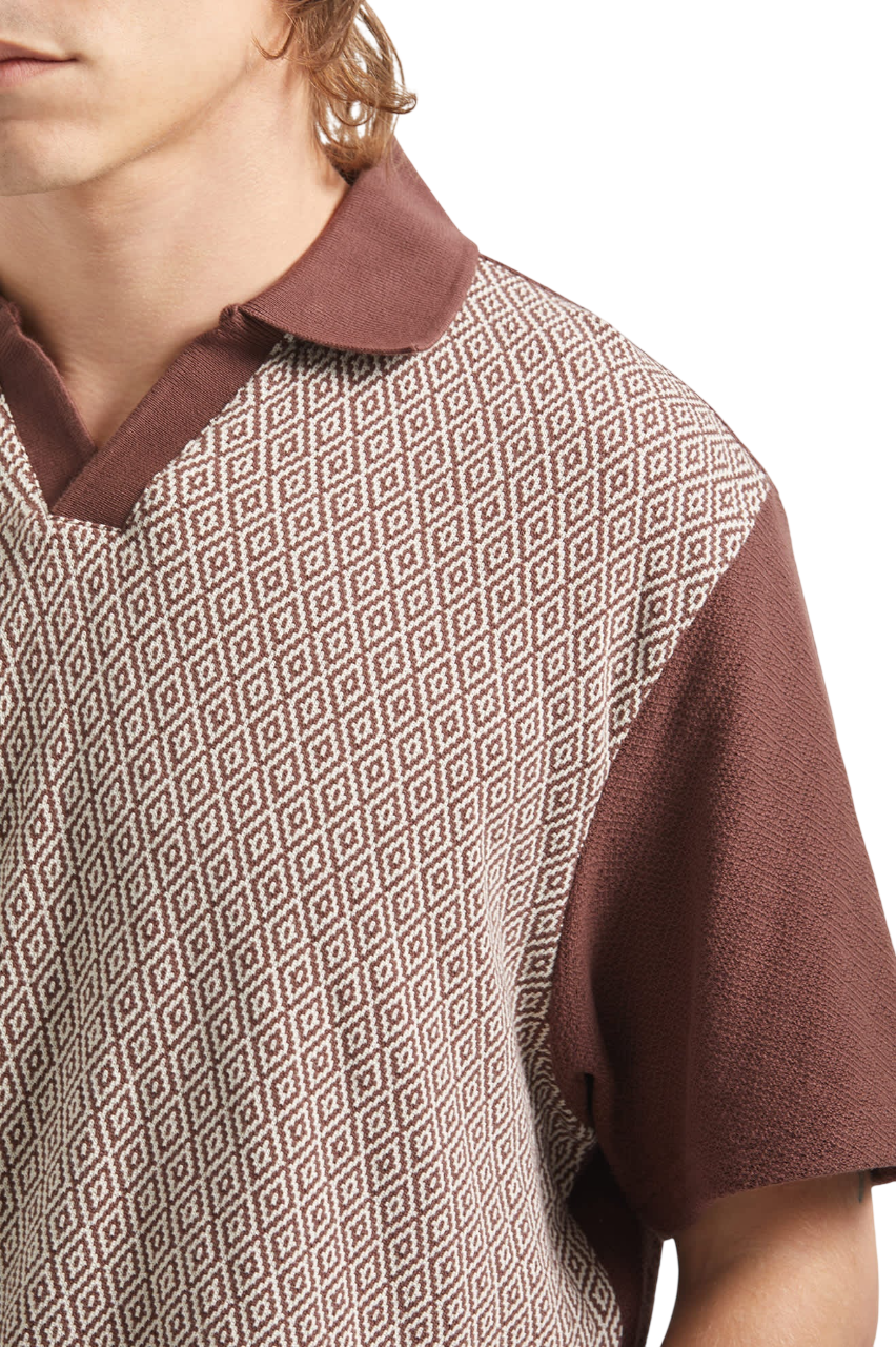 Theo Polo Jacquard - Chocolat/Blanc Cassé