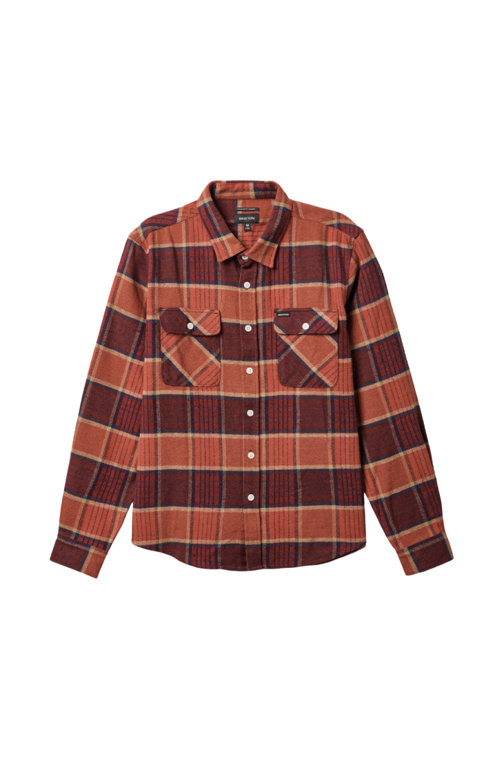 Bowery L/S Flannel - Mahogany/Burnt Henna/Mars Red