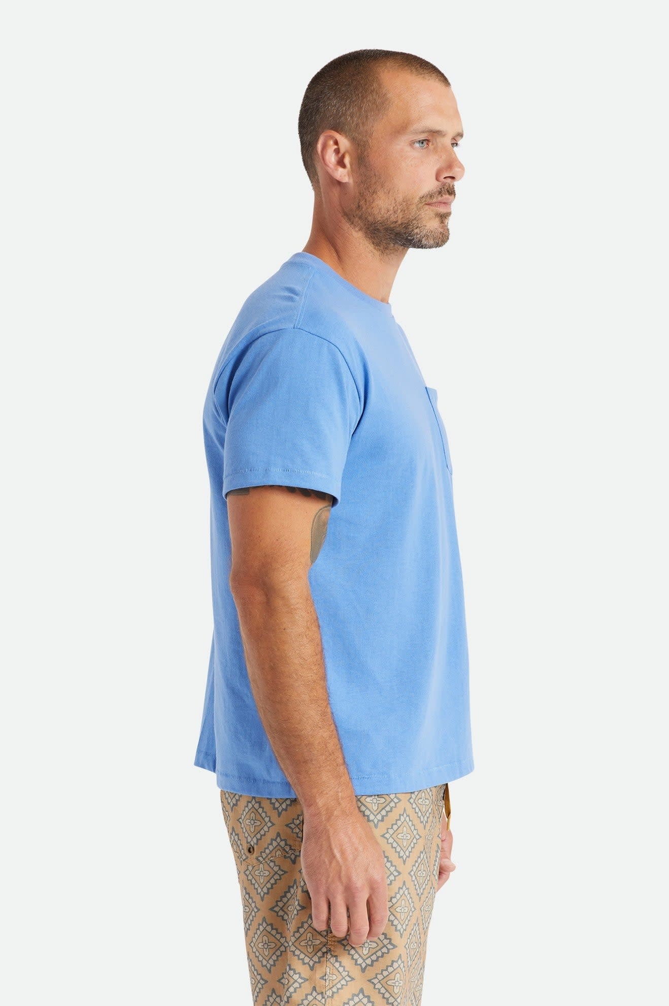 Basic S/S Pocket Tee - Sky Blue